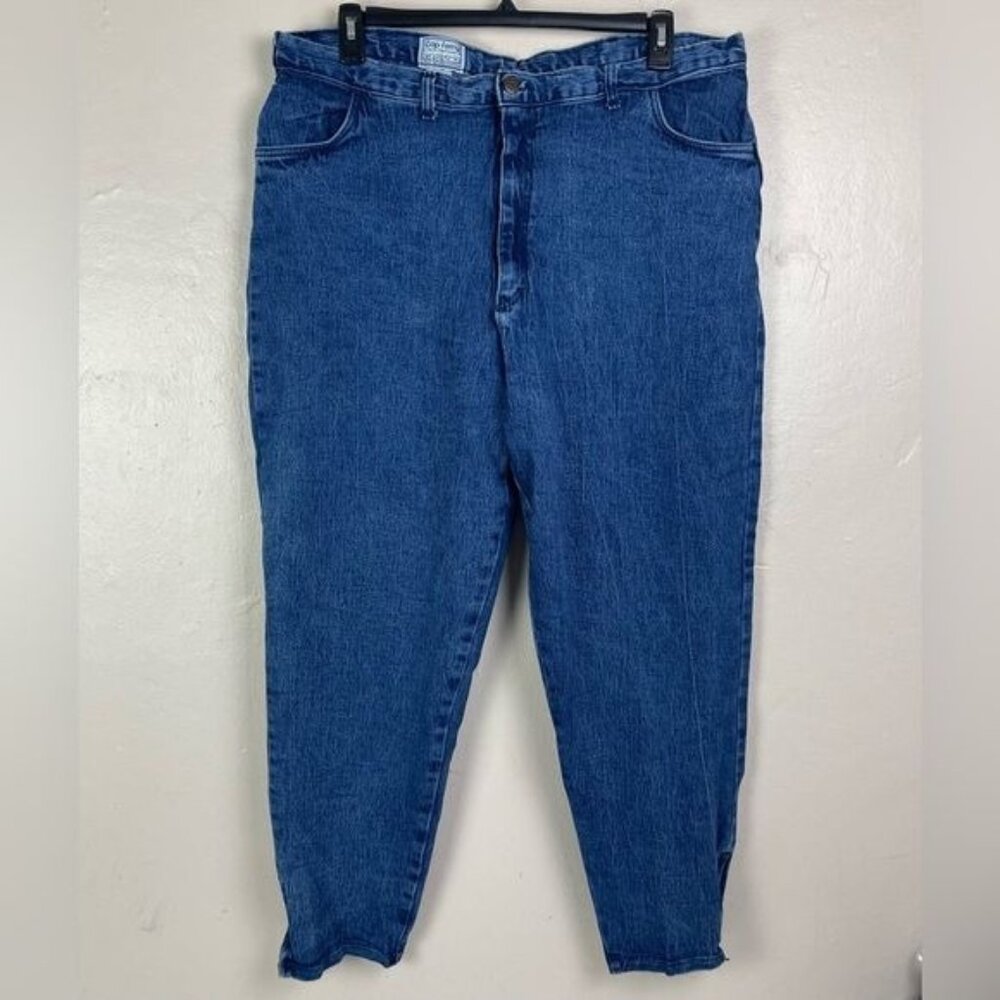 Cap Ferrat Women's Tapered Jeans 36x27 size 26W Vtg 80s zip ankle stretch